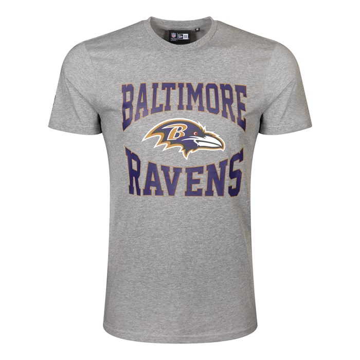 Baltimore Ravens Team Logo Miesten T-paita Harmaat - New Era Vaatteet Halpa hinta FI-842319